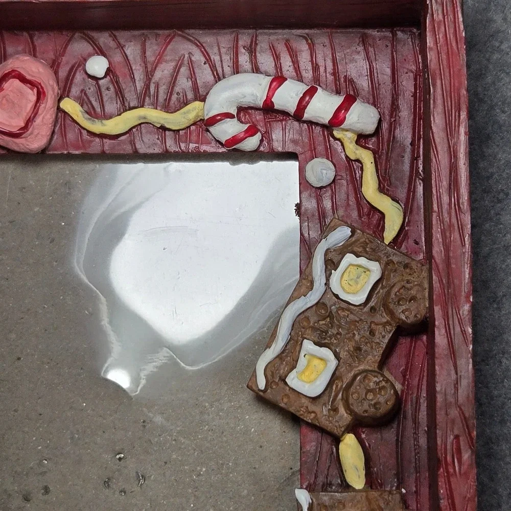 Holiday Gingerbread Man Cookie Train 3D Resin Picture Frame Red 5x3.5 Photo *pic